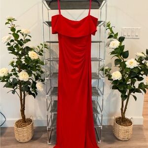 Elegant Red Off-Shoulder Dress